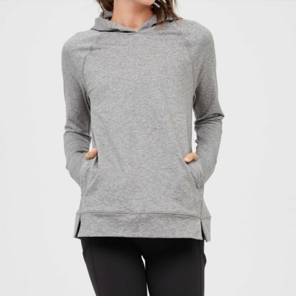 Offline by Aerie Foldover Soft Hugger Long Sleeve Hoodie Heathered Grey Small